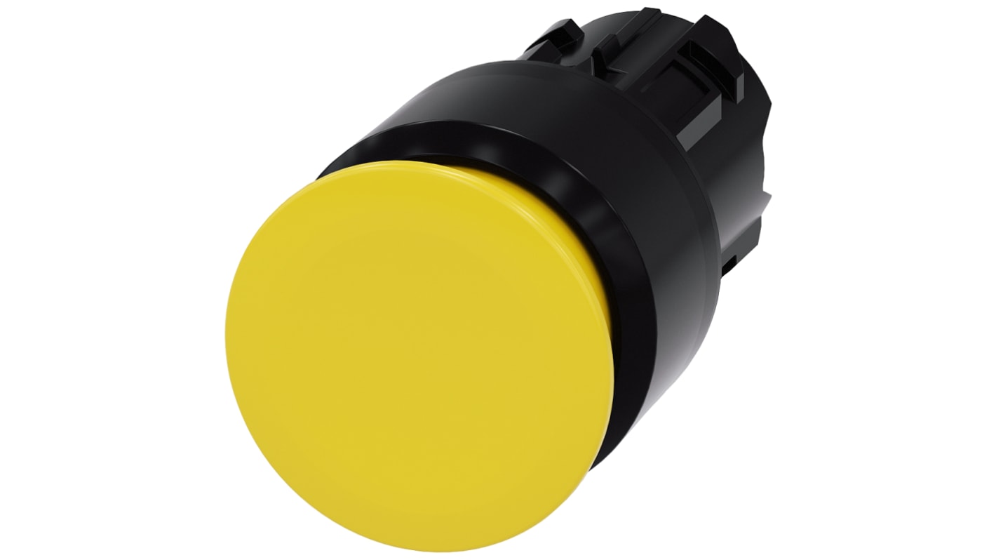 Siemens 黄色圆形按钮头, Φ22mm开孔, Φ30mm按钮, 闭锁, IP66, IP67, IP69K, SIRIUS ACT 3SU10系列