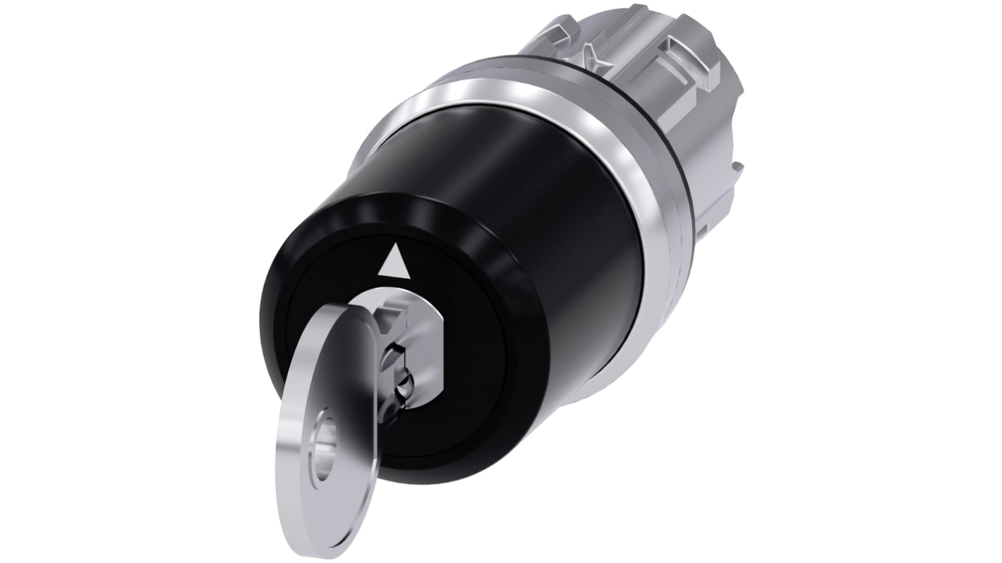 Siemens SIRIUS ACT 3SU10 3-position Key Switch Head, Momentary, 22mm Cutout