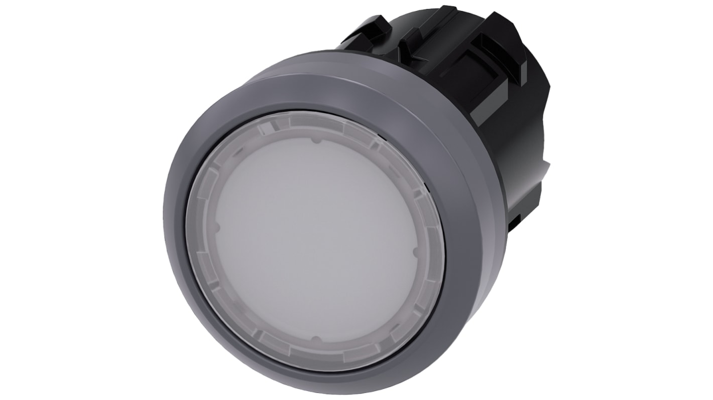 Siemens SIRIUS ACT Series White Latching Push Button, 22mm Cutout, IP66, IP67, IP69K