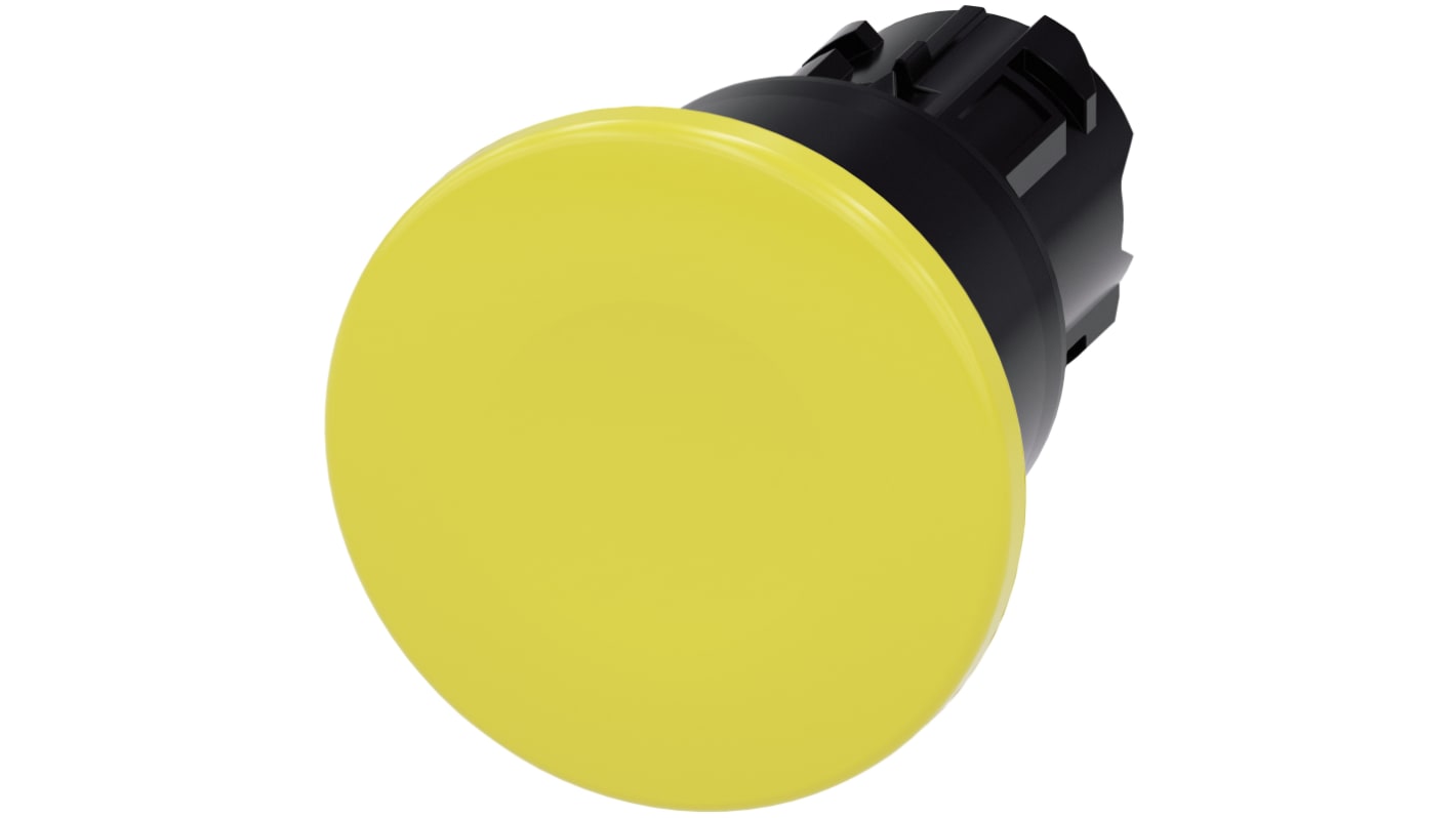 Siemens 黄色圆形按钮头, Φ22mm开孔, Φ40mm按钮, 闭锁, IP66, IP67, IP69K, SIRIUS ACT 3SU10系列