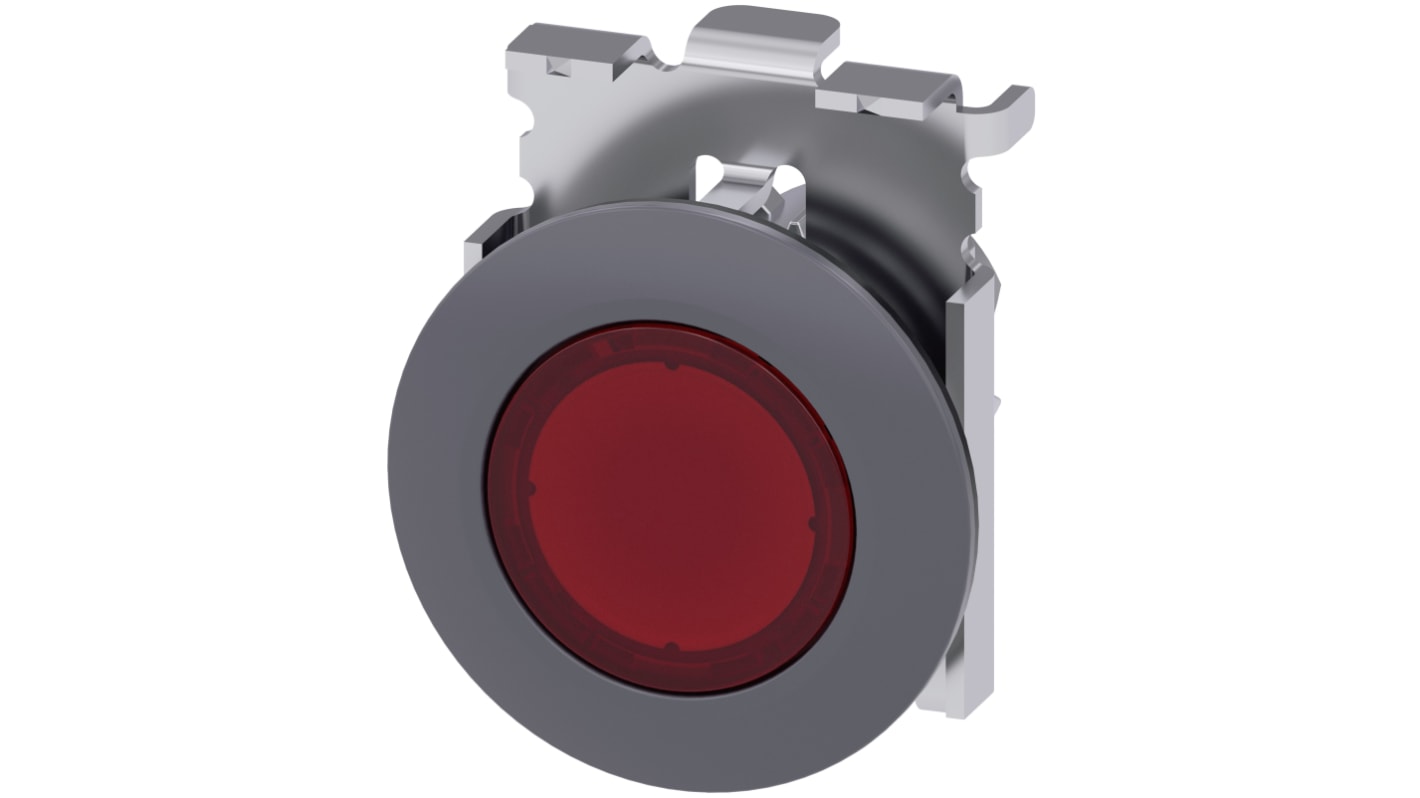 Pulsador Siemens serie SIRIUS ACT, Ø 30mm, de color Rojo, Enclavamiento, IP66, IP67, IP69K