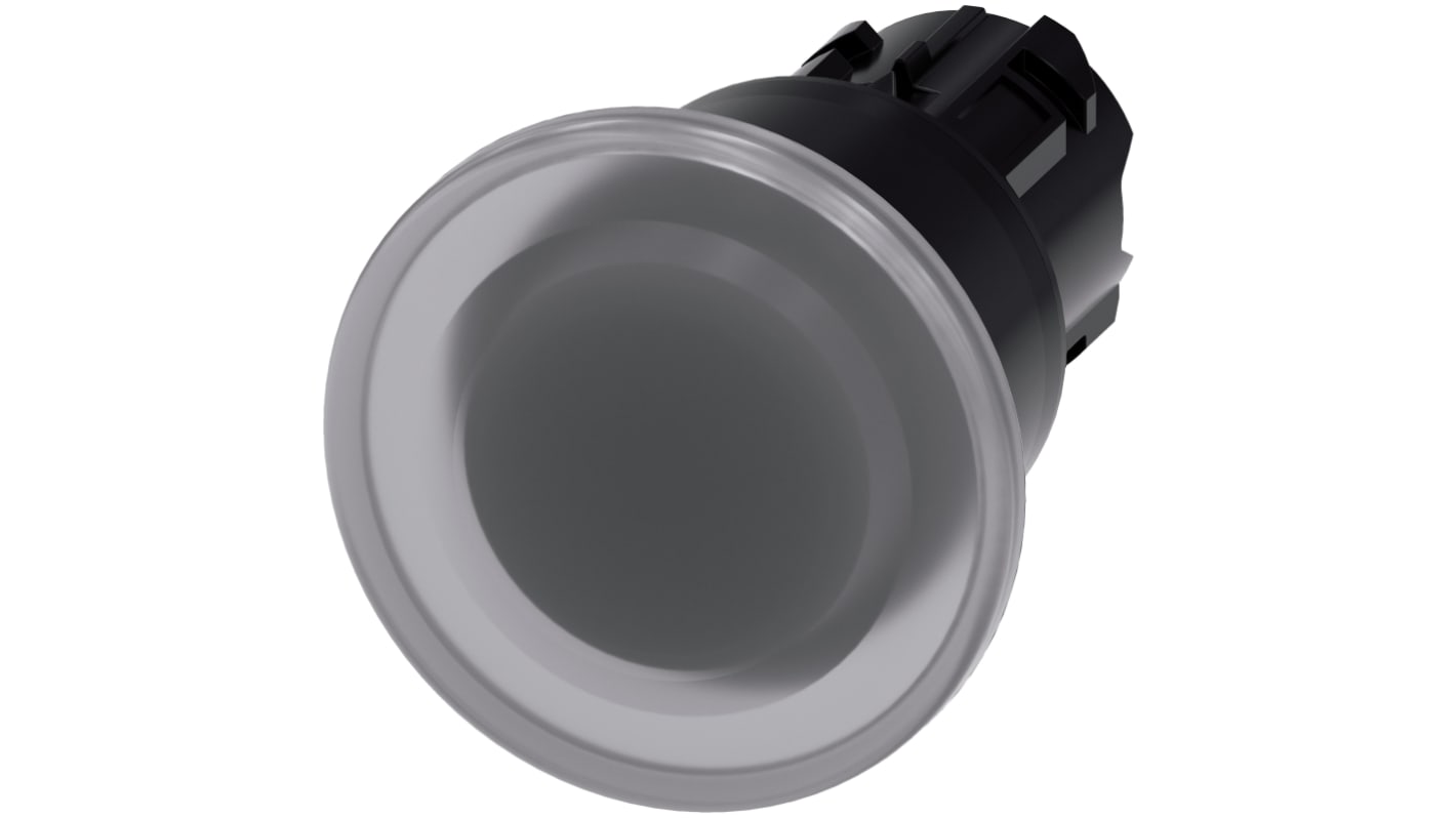 Siemens SIRIUS ACT 3SU10 Series Clear Latching Push Button Head, 22mm Cutout, IP66, IP67, IP69K