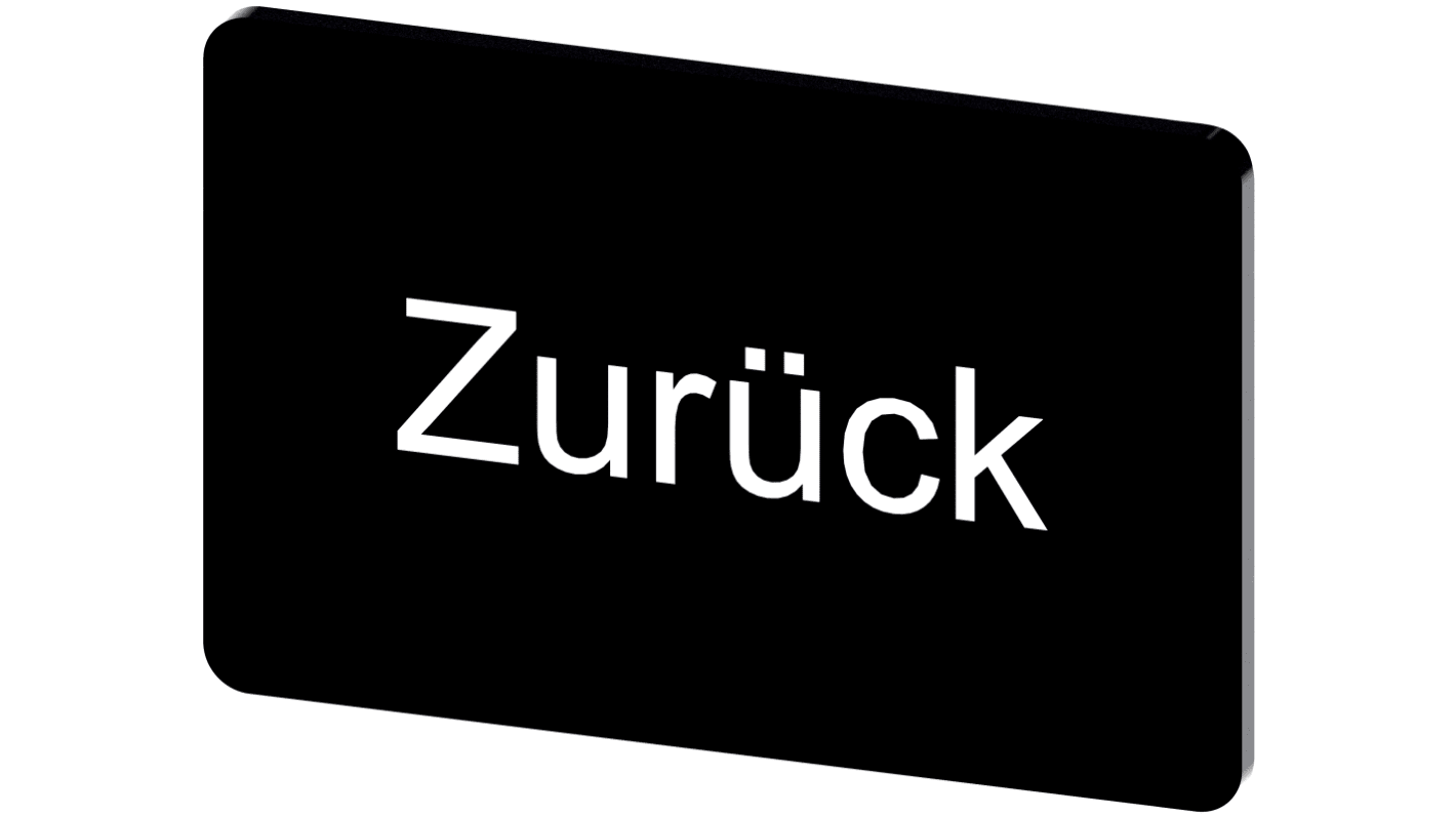 Siemens 按钮标识牌 标签板, "Zurück"文字, SIRIUS ACT 3SU19系列