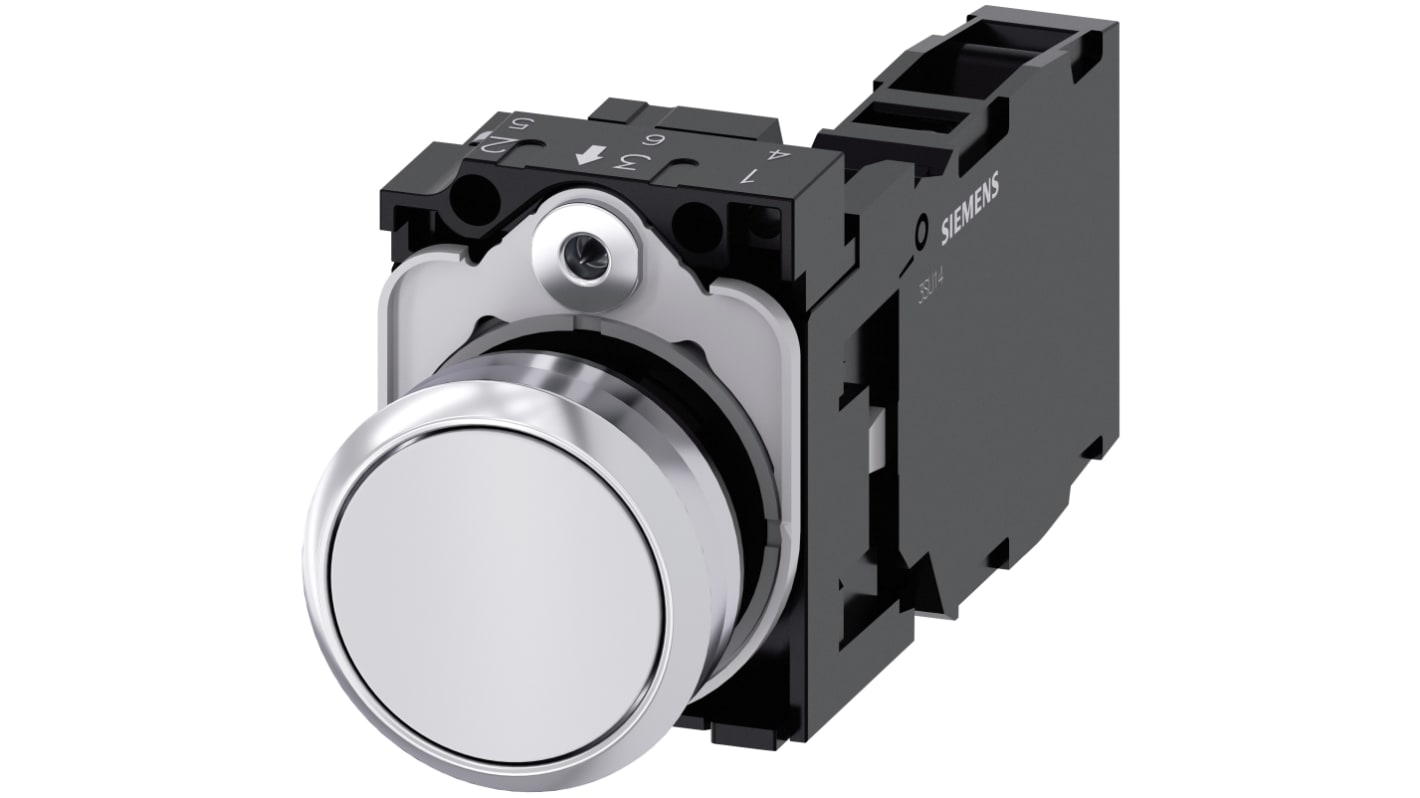 Siemens SIRIUS ACT 3SU11 Series Push Button Complete Unit, 22mm Cutout, SPST, IP66, IP67, IP69(IP69K)