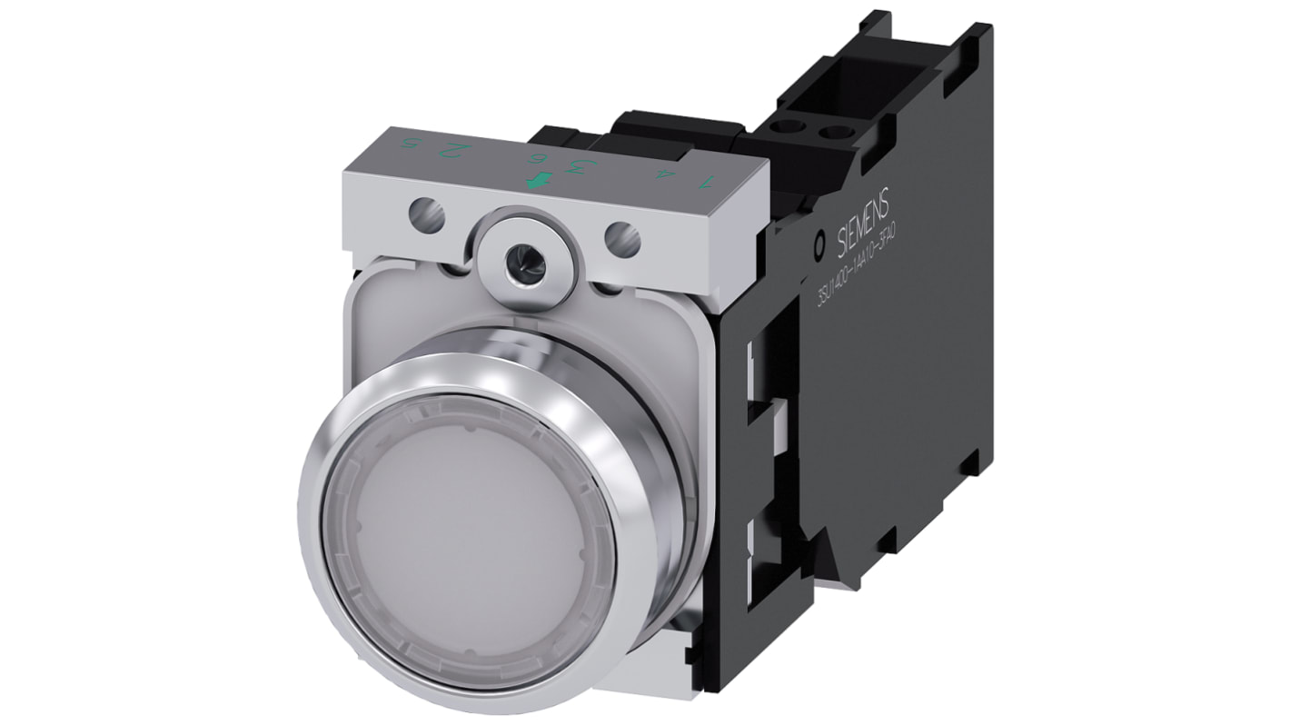 Siemens SIRIUS ACT Series Illuminated Push Button Complete Unit, 22mm Cutout, SPST, IP66, IP67, IP69(IP69K)