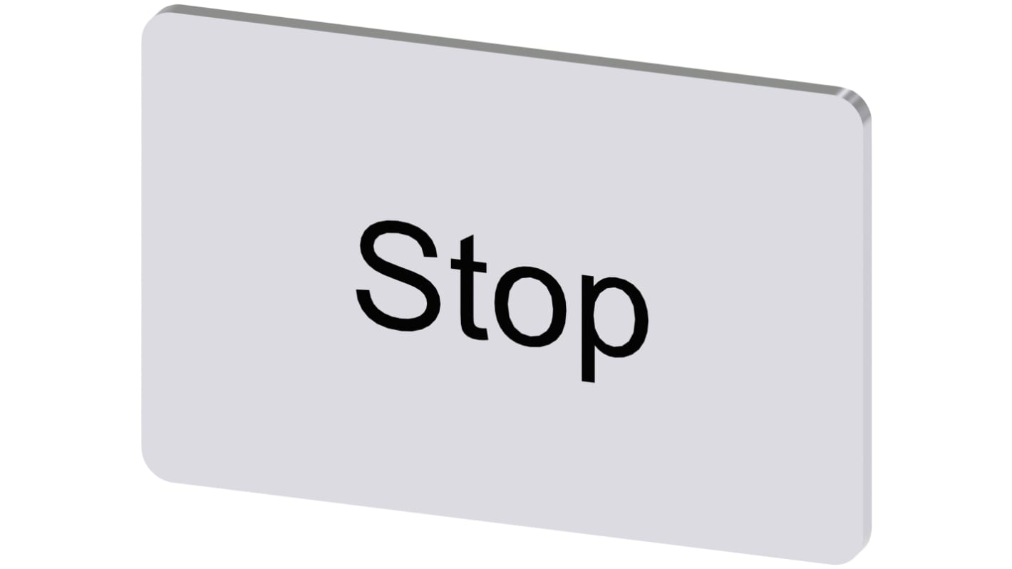 Siemens 按钮标识牌 标签板, "Stop"文字, SIRIUS ACT 3SU19系列