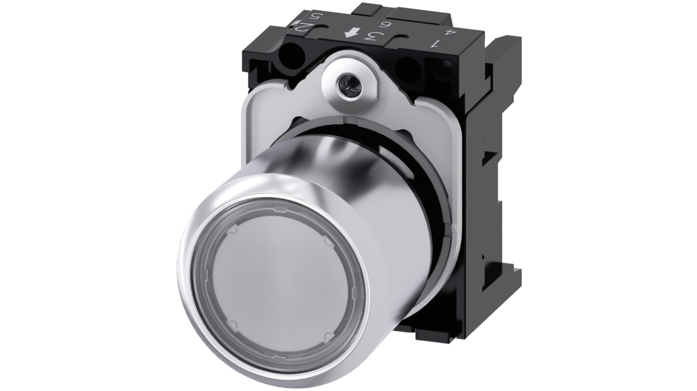 Siemens 透明圆形按钮头, Φ22mm开孔, Φ29.5mm按钮, 瞬时, IP66, IP67, IP69K, SIRIUS ACT 3SU12系列