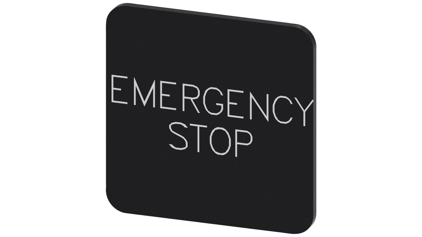 Siemens Labeling plate, Emergency Stop