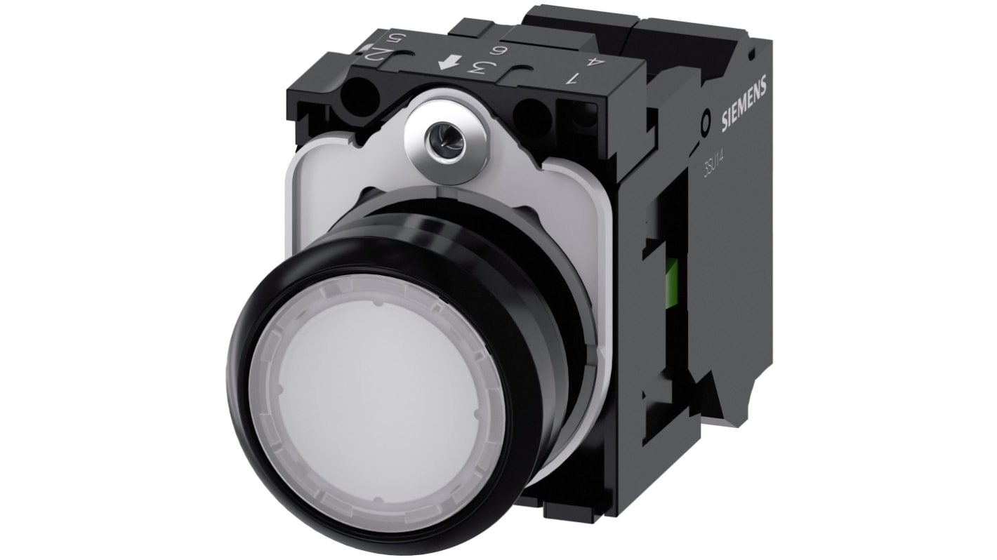 Siemens SIRIUS ACT 3SU11 Series Illuminated Push Button Complete Unit, 22mm Cutout, SPST, IP66, IP67, IP69(IP69K)