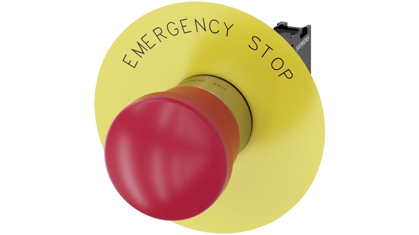 Siemens SIRIUS ACT 3SU11 Series Pull Release Emergency Stop Push Button, Panel Mount, 22mm Cutout, 1NC, IP66, IP67, IP69
