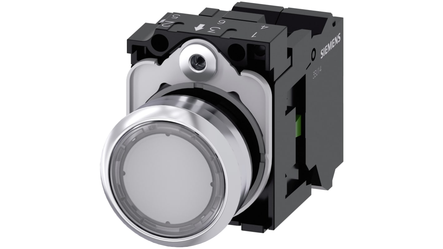 Siemens 带灯按钮开关, Φ22mm开孔, 透明圆形塑料, 单刀单掷, IP66, IP67, IP69(IP69K), SIRIUS ACT 3SU11系列