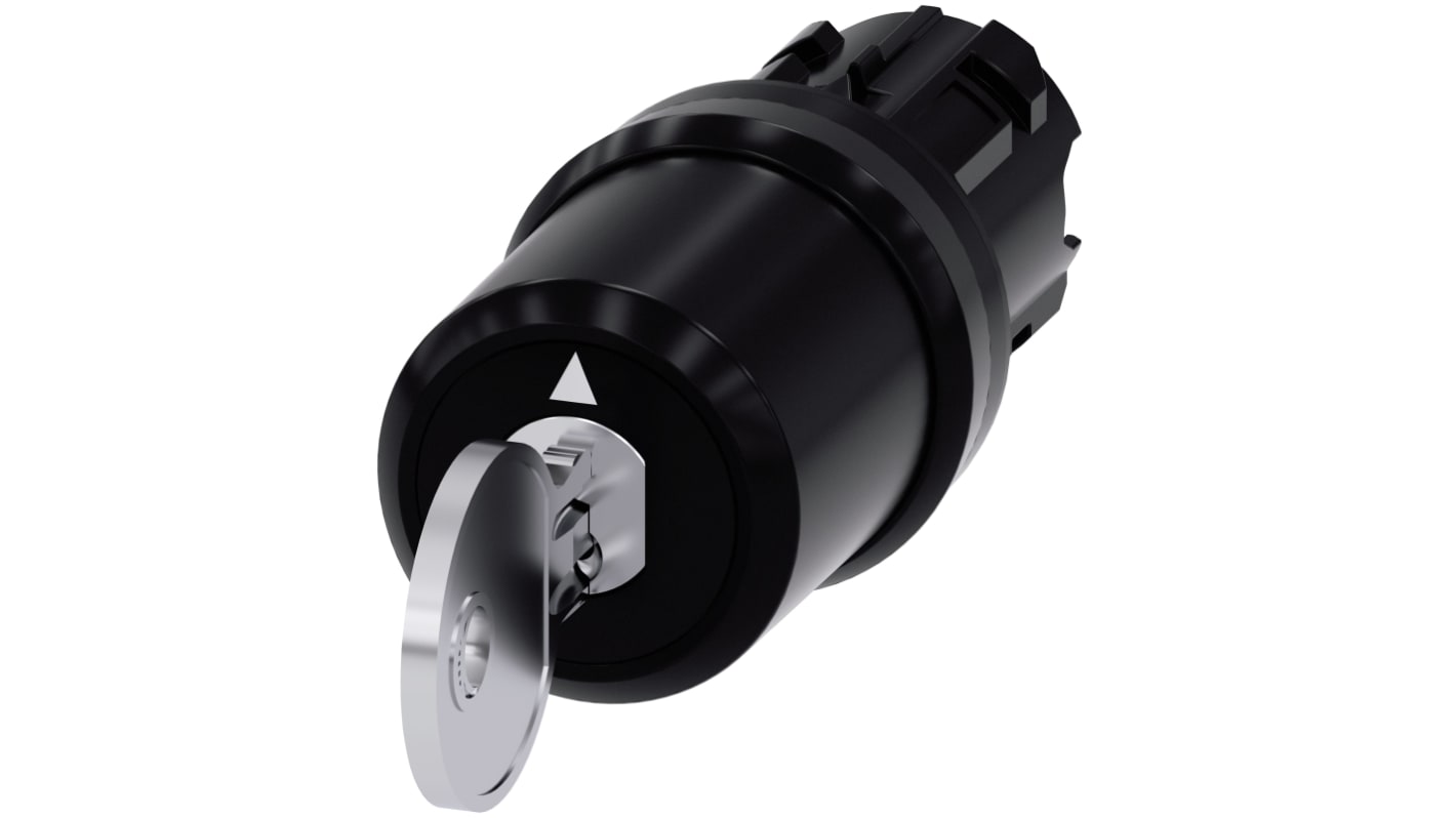 Siemens SIRIUS ACT 3SU10 3-position Key Switch Head, Latching, 22mm Cutout