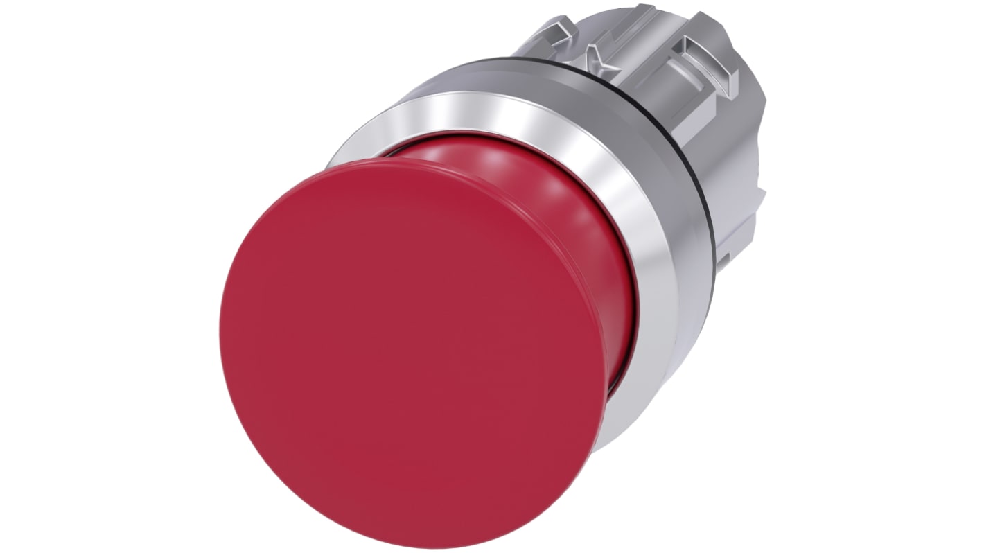 Siemens 红色圆形按钮头, Φ22mm开孔, Φ30mm按钮, 瞬时, IP66, IP67, IP69K, SIRIUS ACT 3SU10系列