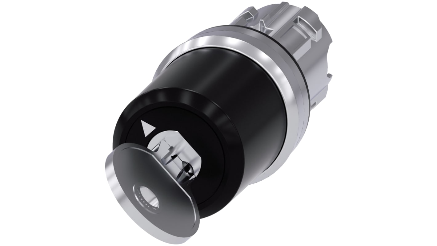 Siemens キースイッチヘッド, 2 ノッチ, ラッチ, カットアウト直径：22mm, 3SU1050-5PF01-0AA0