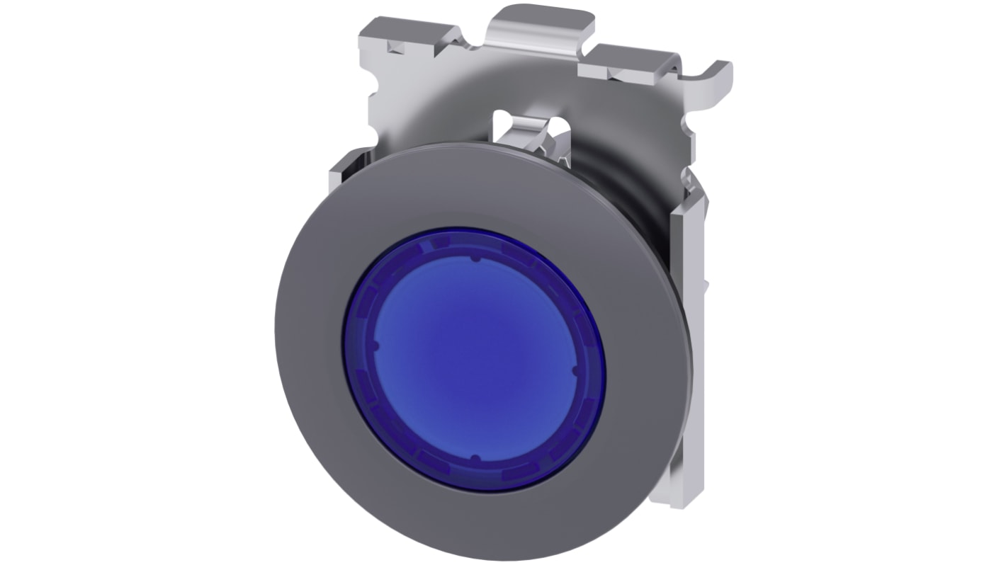 Siemens 蓝色圆形按钮头, Φ30mm开孔, Φ38mm按钮, 闭锁, IP66, IP67, IP69K, SIRIUS ACT 3SU10系列