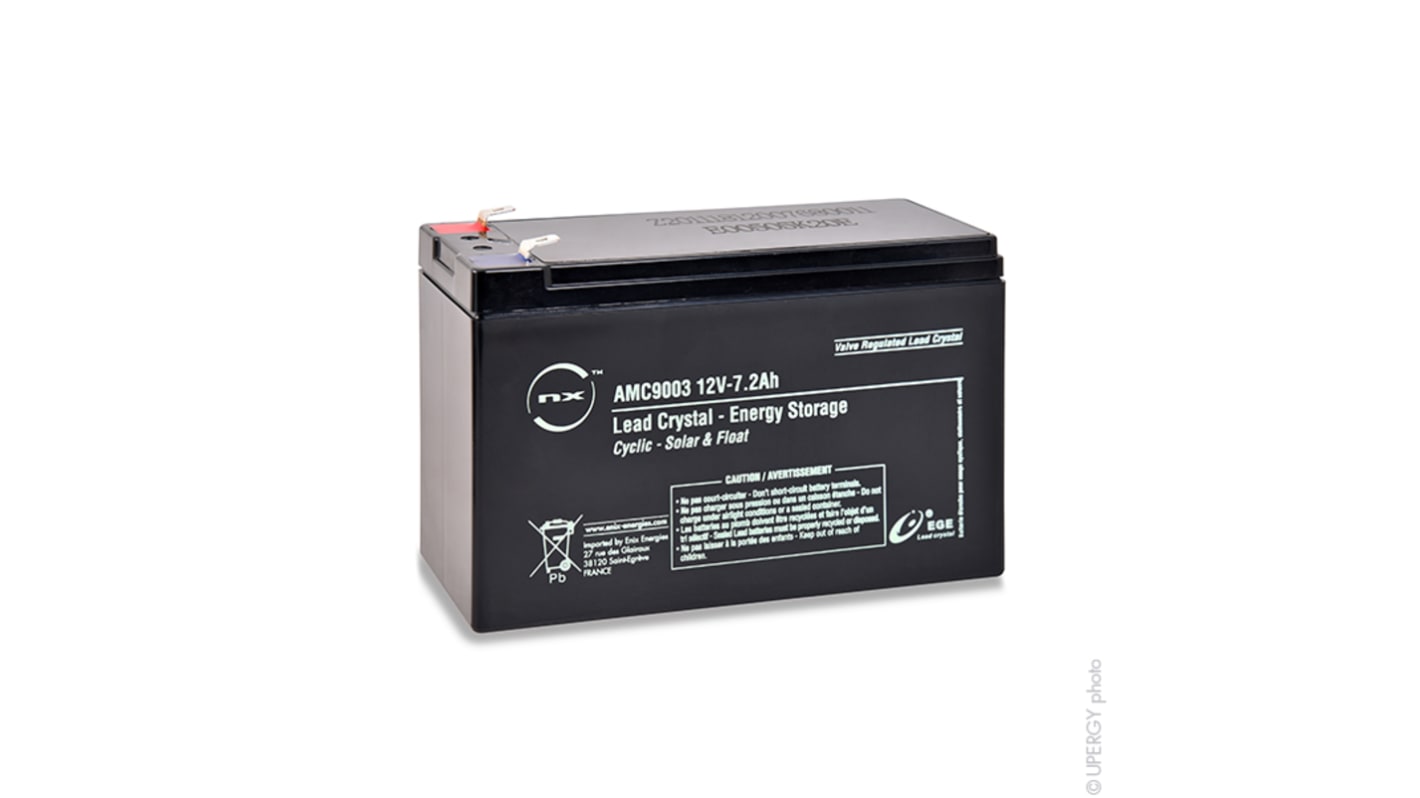 ENIX Energies 12V Faston F2 Sealed Lead Acid Battery, 7.2Ah