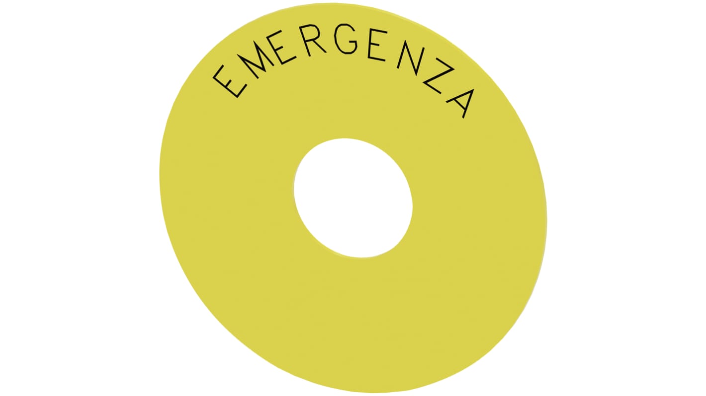 Siemens EMERGENCY STOP backing plate, Emergenza