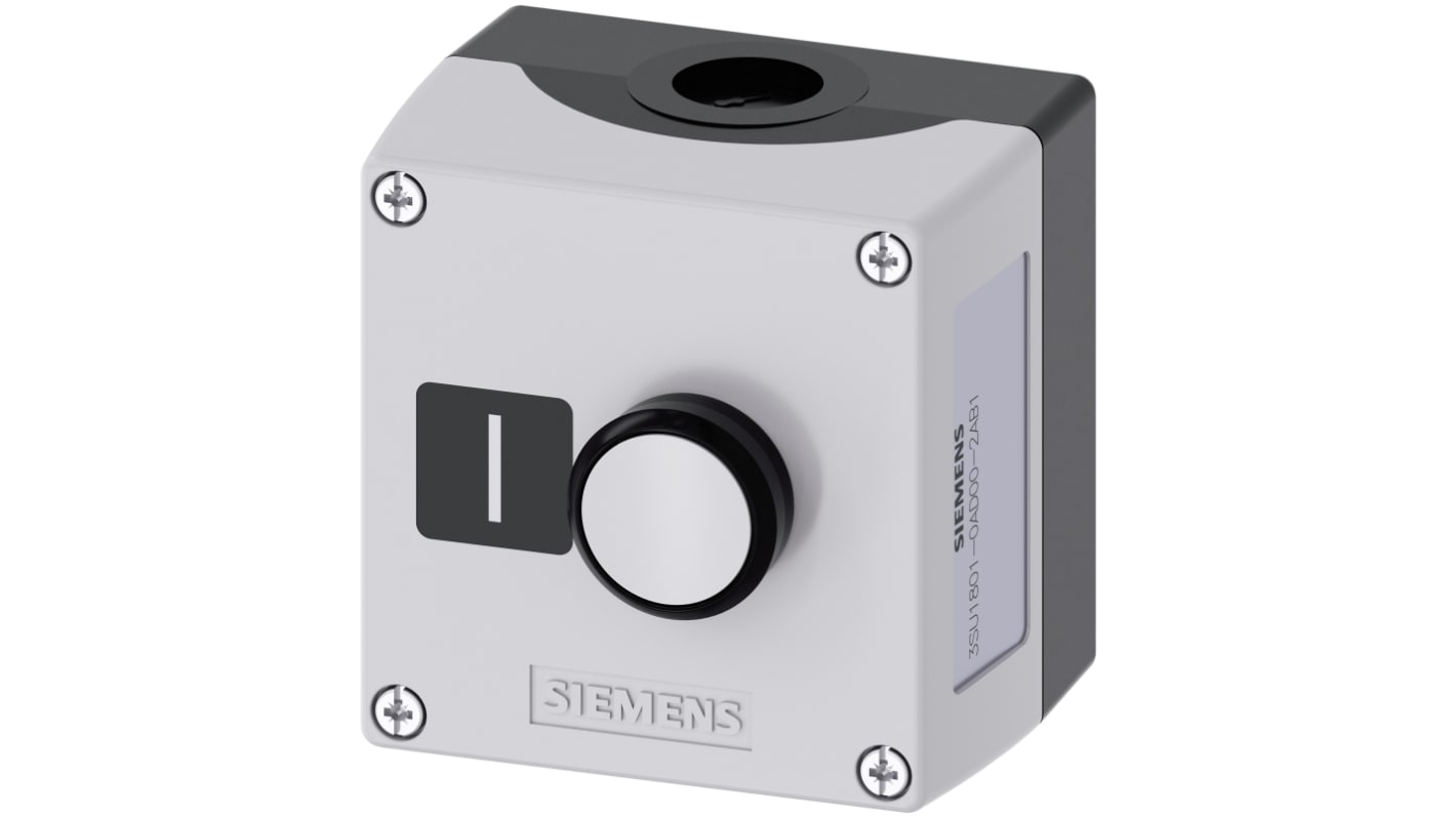 Siemens Push Lock Control Station Switch - 1 NO, Plastic, White, I, IP66, IP67, IP69