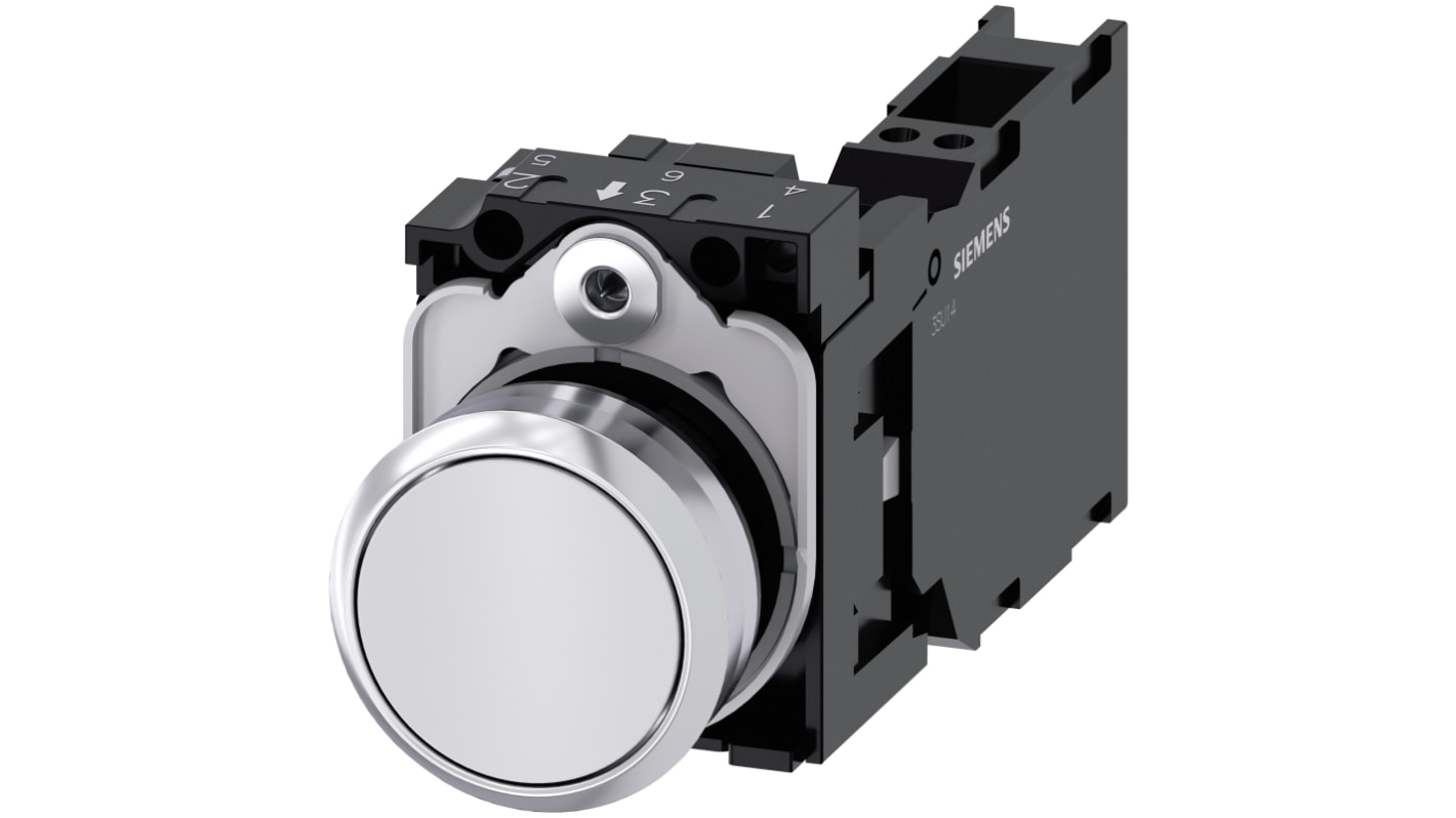 Siemens 按钮开关, Φ22mm开孔, 白色圆形塑料, SPST, IP66, IP67, IP69(IP69K), SIRIUS ACT 3SU11系列