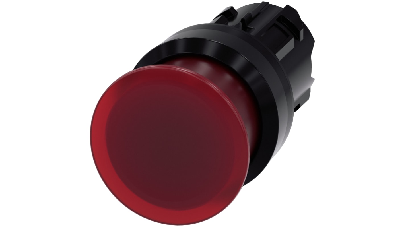 Siemens 红色圆形按钮头, Φ22mm开孔, Φ30mm按钮, 瞬时, IP66, IP67, IP69K, SIRIUS ACT 3SU10系列