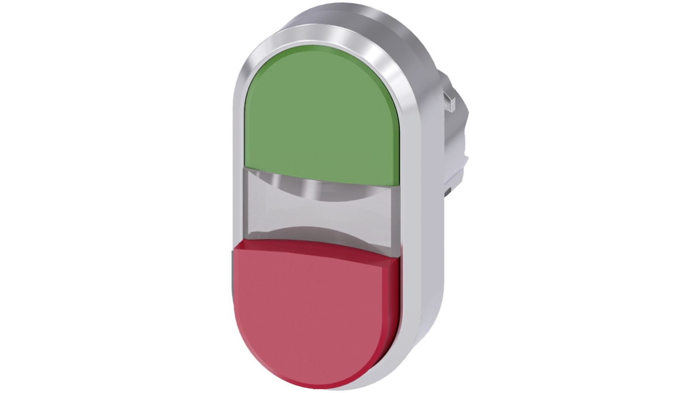 Siemens SIRIUS ACT 3SU10 Series Green, Red Momentary Push Button Head, 22mm Cutout, IP66, IP67, IP69K