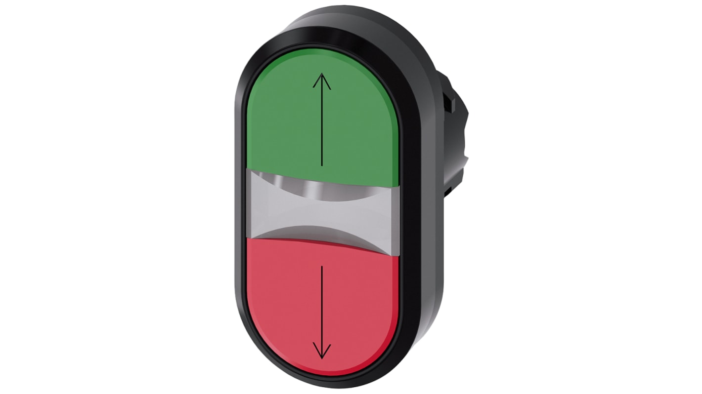 Attuatore pulsante tipo Instabile 3SU1001-3AB42-0AN0 Siemens serie SIRIUS ACT, Verde,Rosso