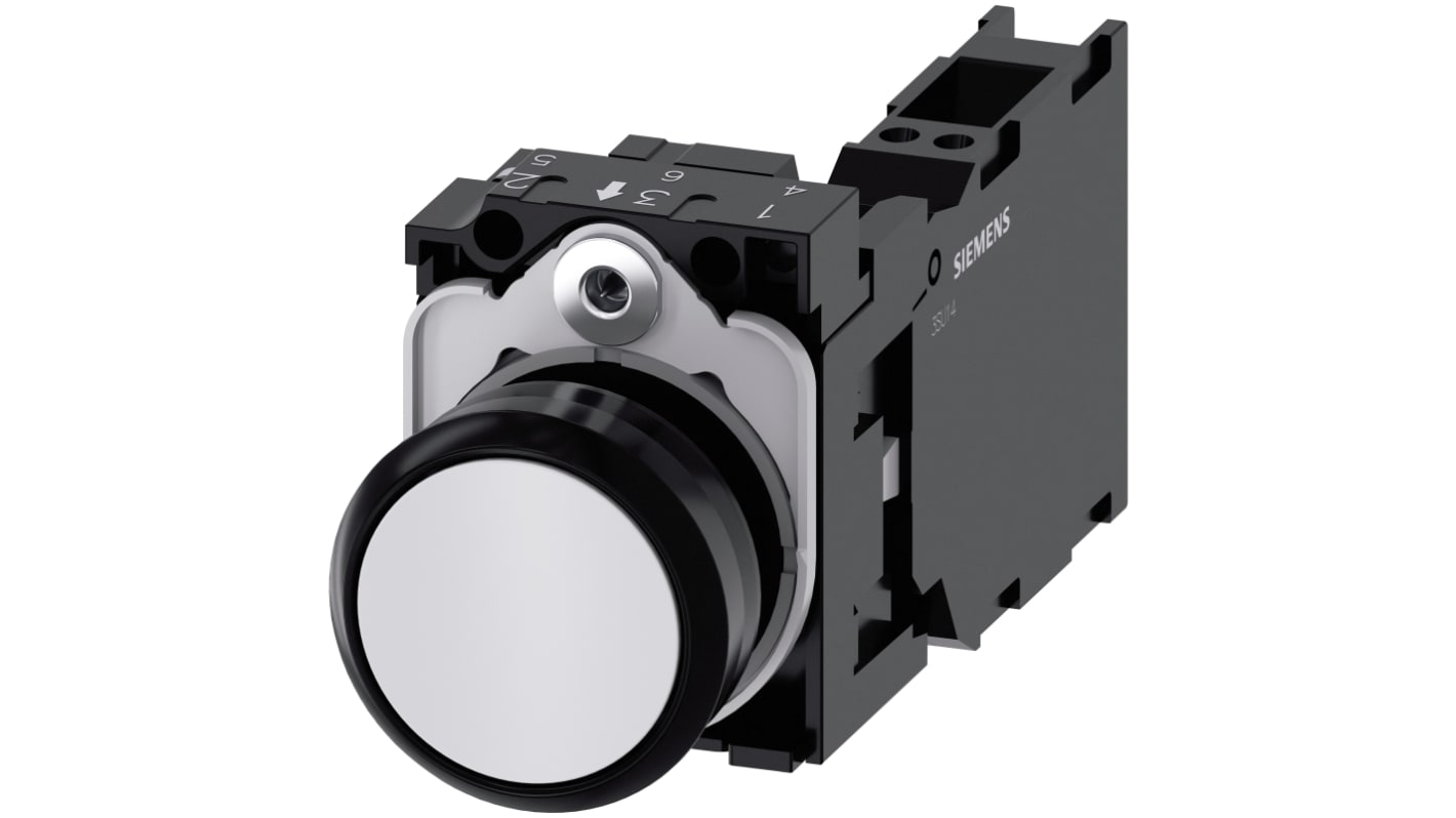 Siemens SIRIUS ACT 3SU11 Series Push Button Complete Unit, 22mm Cutout, SPST, IP66, IP67, IP69(IP69K)