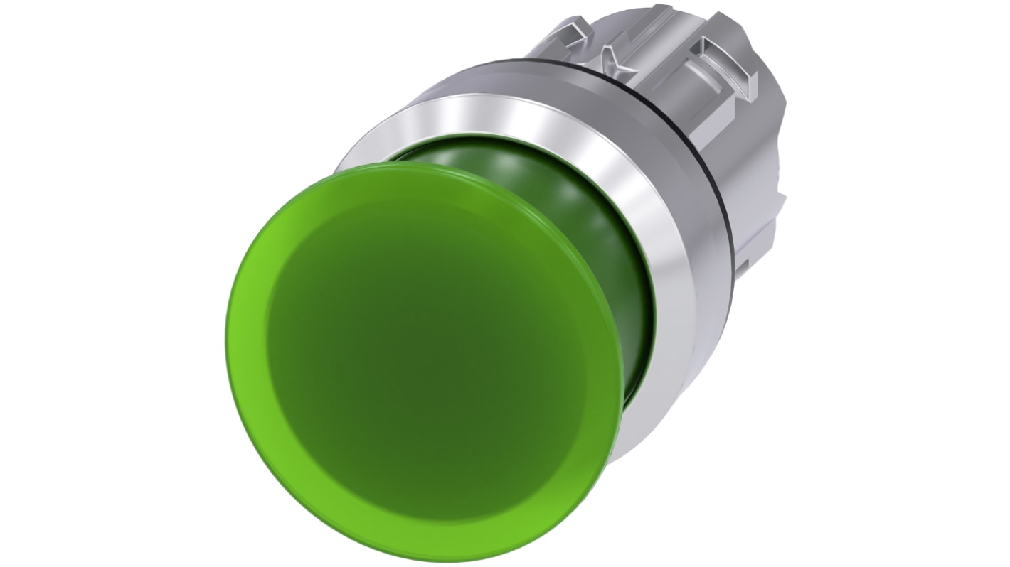 Siemens SIRIUS ACT 3SU10 Series Green Momentary Push Button Head, 22mm Cutout, IP66, IP67, IP69K