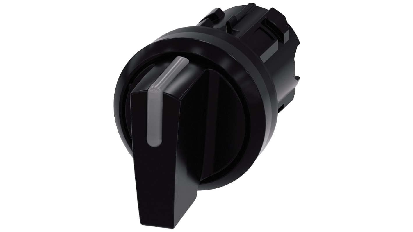 Siemens SIRIUS ACT 3SU10 Series 3 Position Selector Switch Head, 22mm Cutout, Black Handle