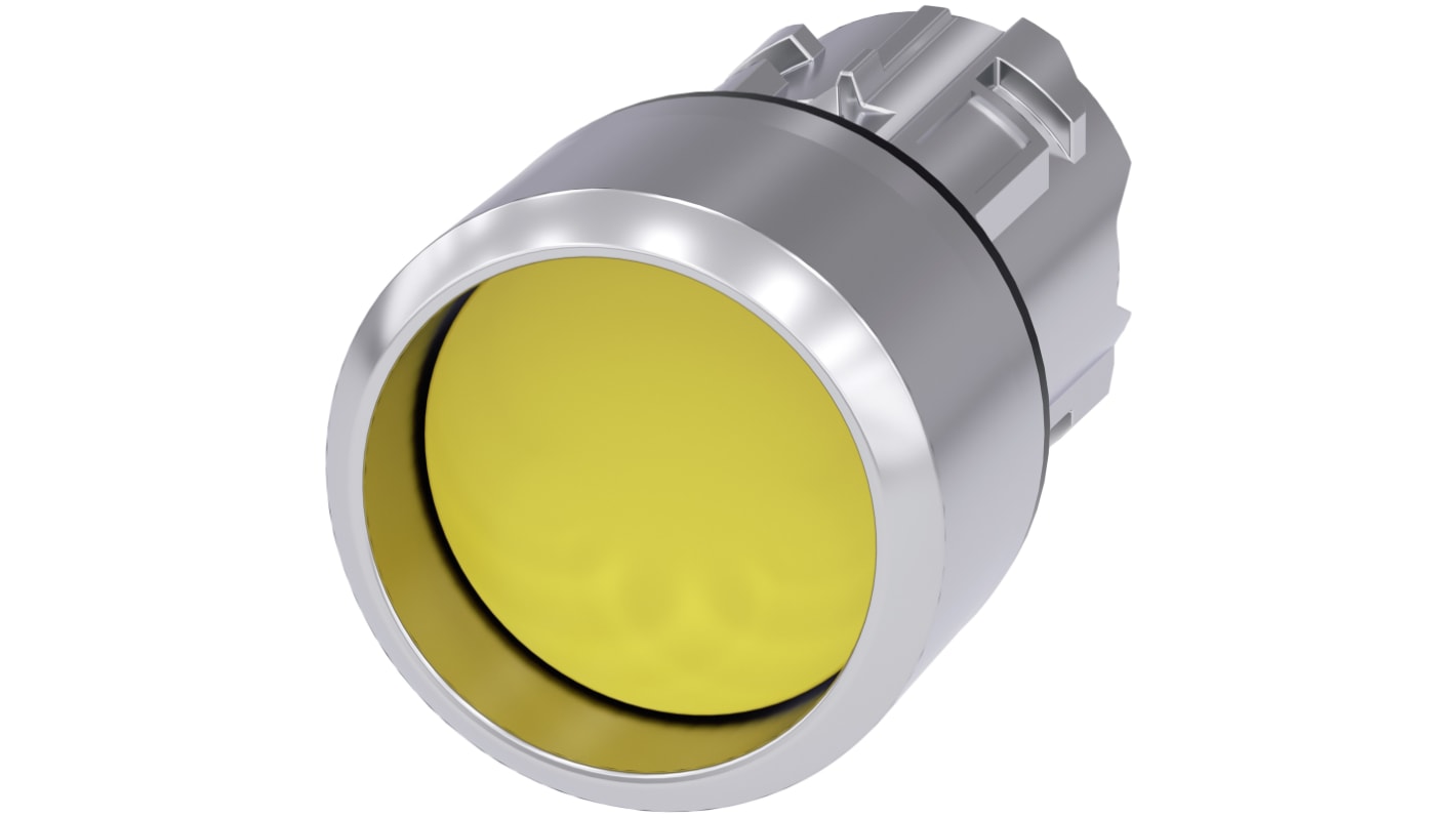 Siemens 黄色圆形按钮头, Φ22mm开孔, Φ29.5mm按钮, 瞬时, IP66, IP67, IP69K, SIRIUS ACT 3SU10系列