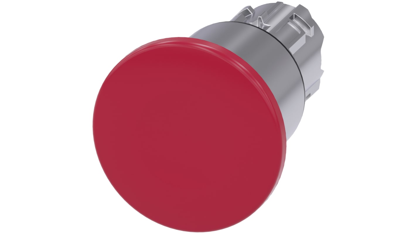 Siemens 红色圆形按钮头, Φ22mm开孔, Φ40mm按钮, 瞬时, IP66, IP67, IP69K, SIRIUS ACT 3SU10系列
