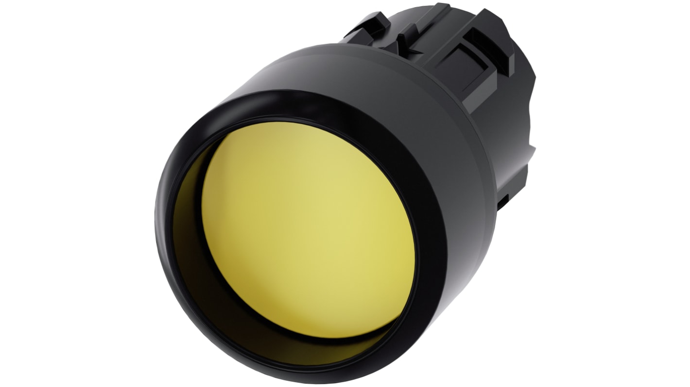 Siemens 黄色圆形按钮头, Φ22mm开孔, Φ29.5mm按钮, 瞬时, IP66, IP67, IP69K, SIRIUS ACT 3SU10系列