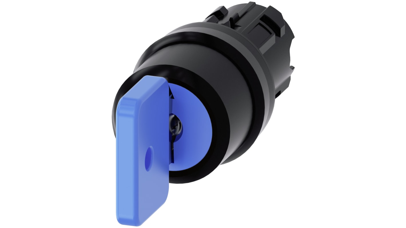 Siemens SIRIUS ACT 3SU10 3-position Key Switch Head, Latching, 22mm Cutout