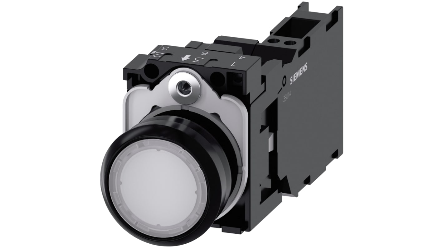 Siemens SIRIUS ACT Series Illuminated Push Button Complete Unit, 22mm Cutout, SPST, IP66, IP67, IP69(IP69K)