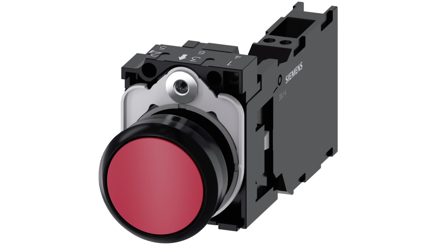 Siemens SIRIUS ACT 3SU11 Series Push Button Complete Unit, 22mm Cutout, SPST, IP66, IP67, IP69(IP69K)