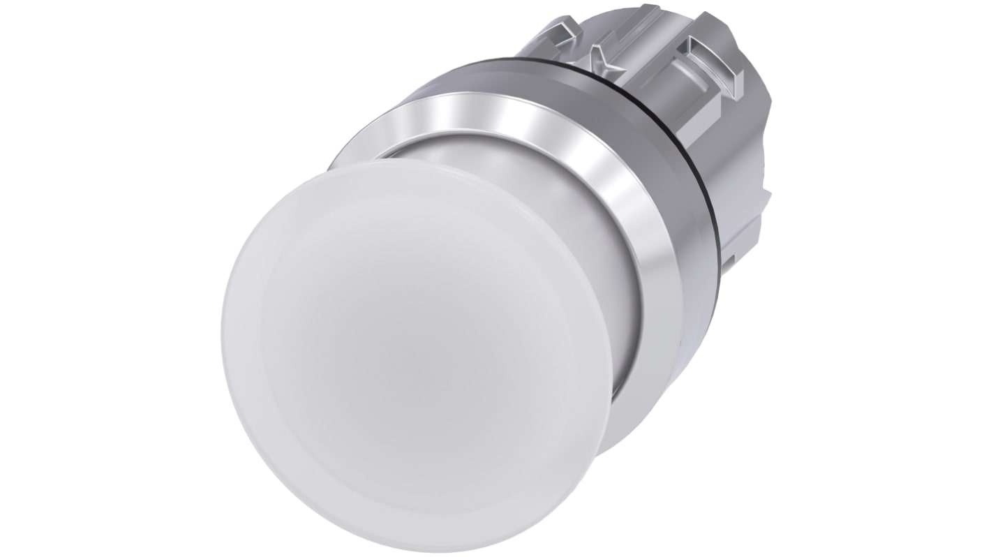 Siemens 白色圆形按钮头, Φ22mm开孔, Φ30mm按钮, 瞬时, IP66, IP67, IP69K, SIRIUS ACT 3SU10系列
