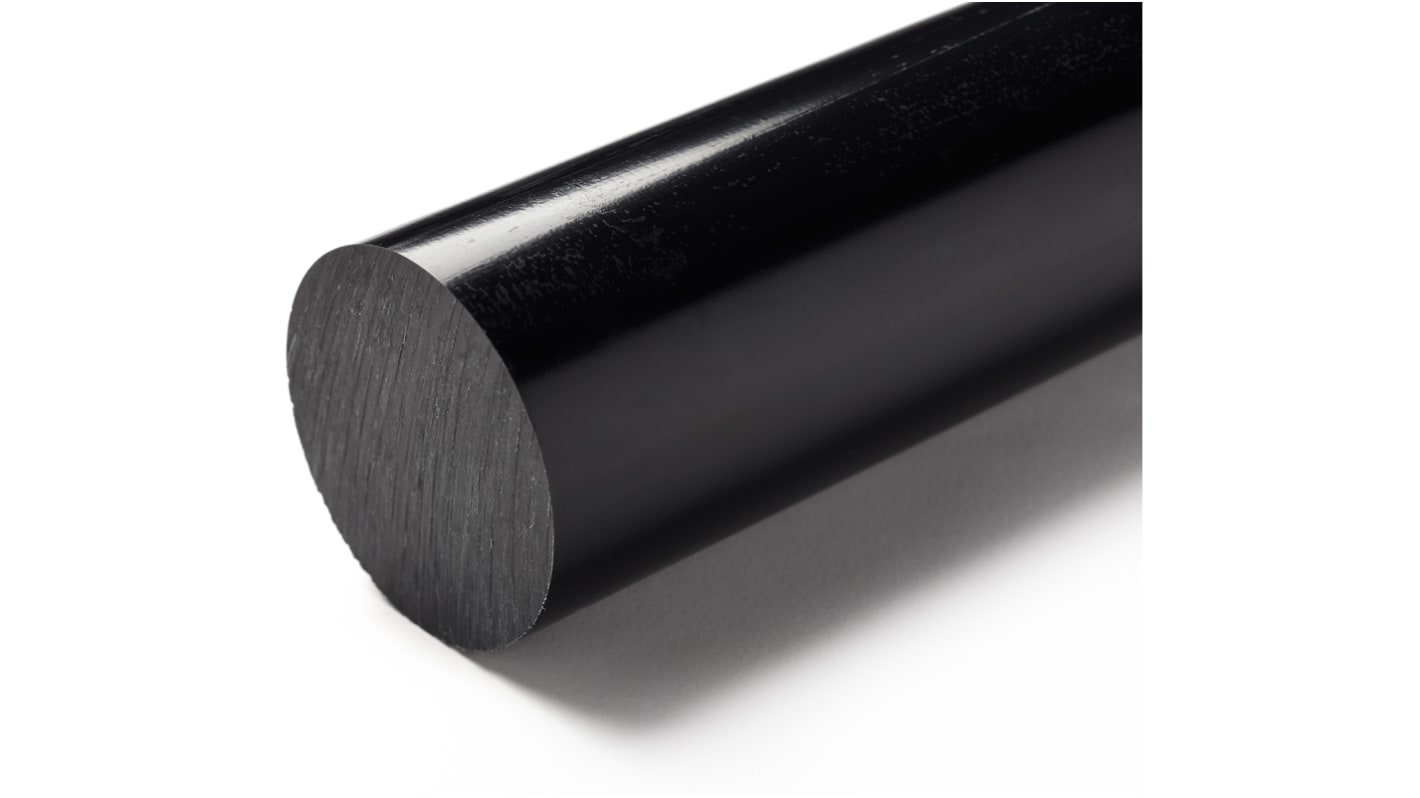 RS PRO Black Nylon Rod, 500mm x 90mm Diameter
