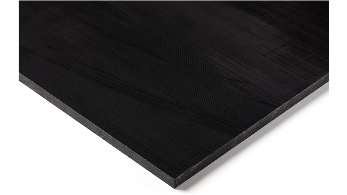 RS PRO Black Plastic Sheet, 500mm x 500mm x 40mm