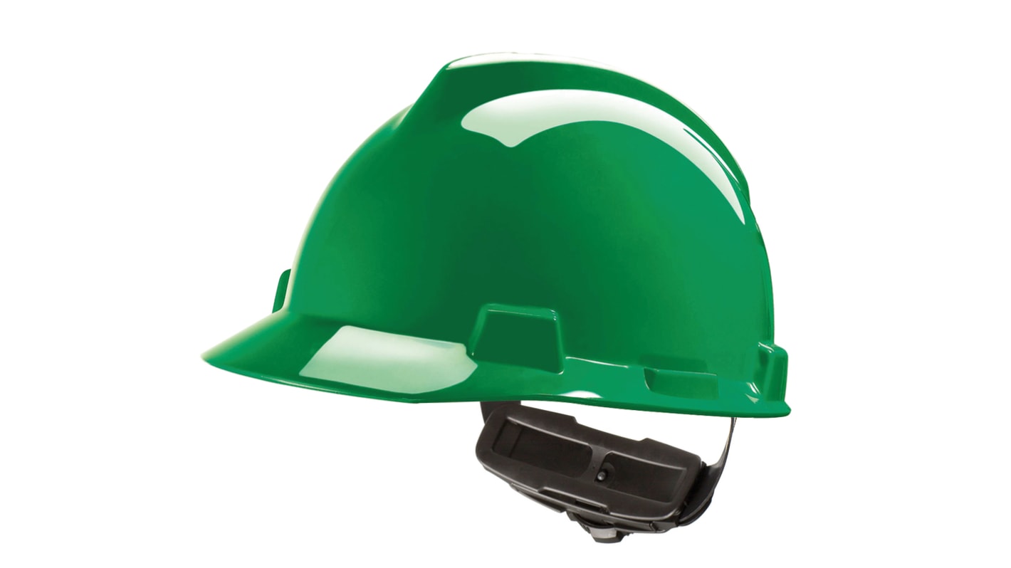 MSA Safety V-Gard Green Safety Helmet , Adjustable