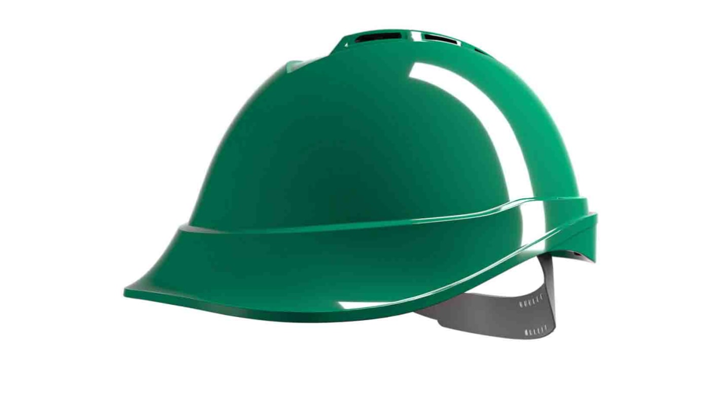 Casco de seguridad MSA Safety V-Gard 200 de color Verde, ajustable , ventilado