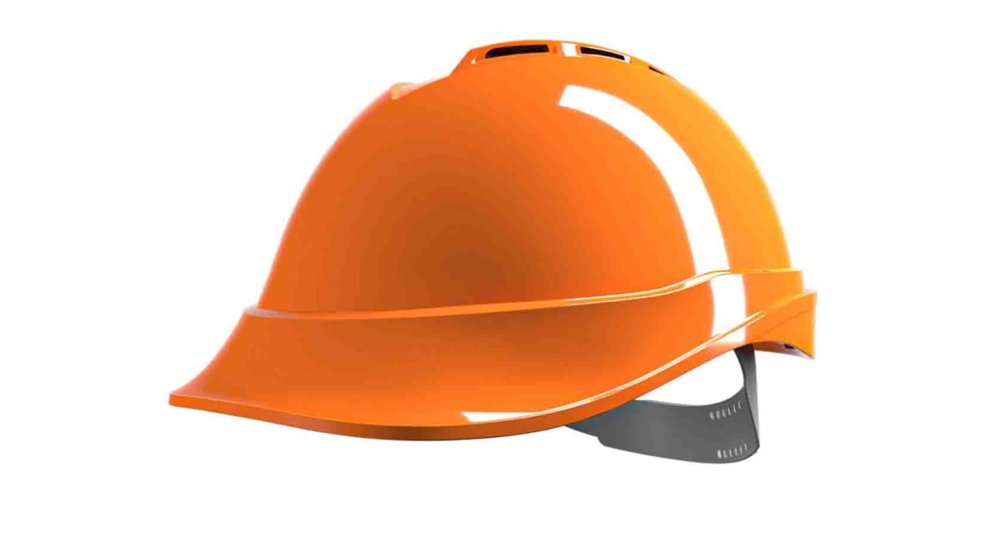 MSA Safety V-Gard 200 Orange Safety Helmet, Adjustable, Ventilated