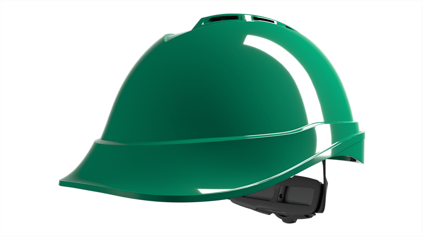 MSA Safety V-Gard 200 Green Safety Helmet , Adjustable, Ventilated