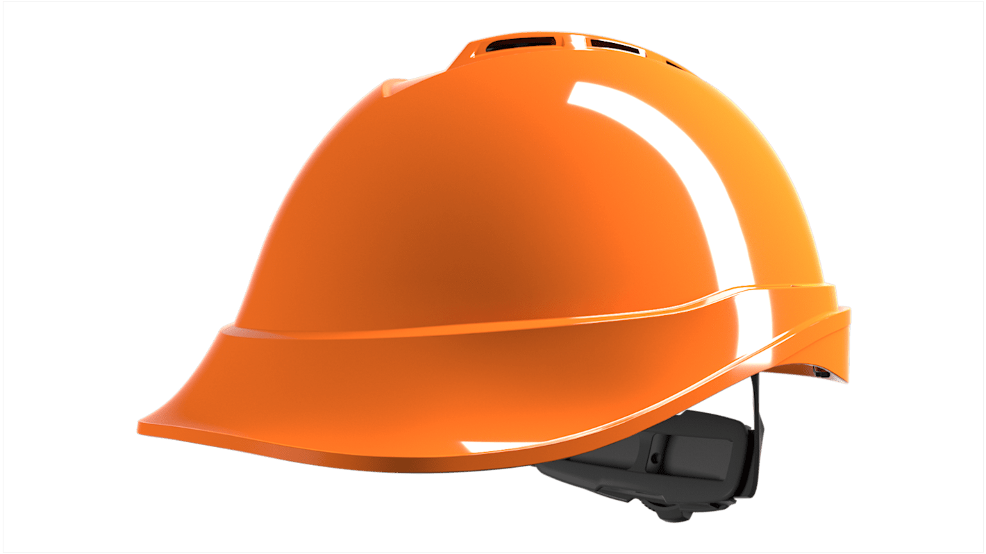 MSA Safety V-Gard 200 Orange Safety Helmet, Adjustable, Ventilated
