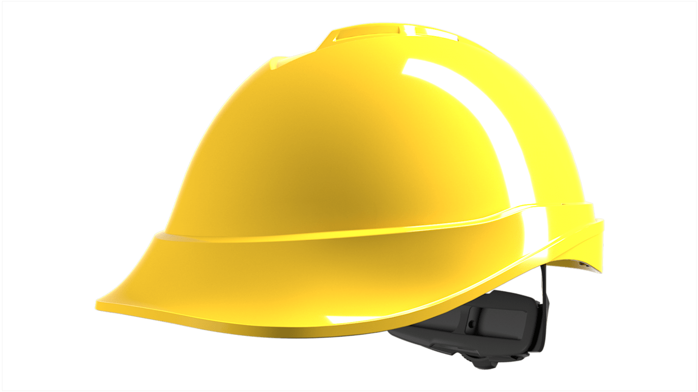 MSA Safety V-Gard 200 Yellow Safety Helmet , Adjustable