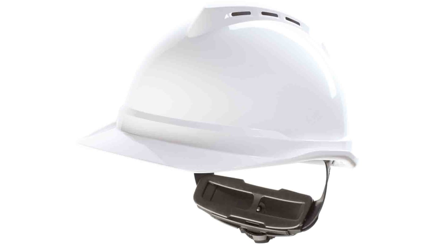 MSA Safety V-Gard 500 White Safety Helmet , Adjustable, Ventilated