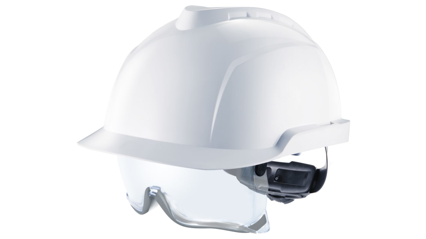 MSA Safety 白色ABS安全帽, 集成式护眼罩, 可调大小, 用于一般工业, V-Gard 930系列