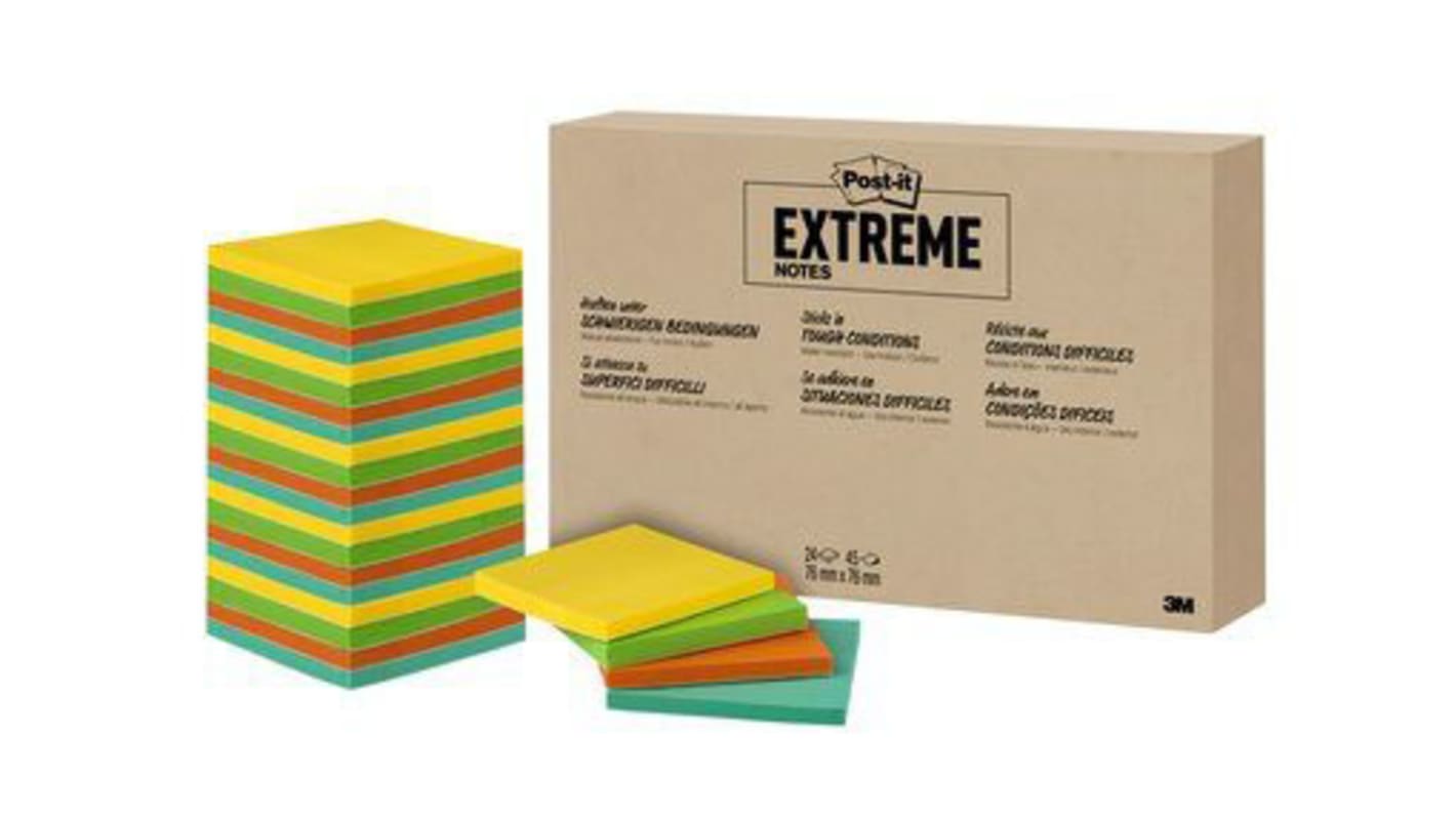 Post-It Assorted Sticky Note, 24 Notes per Pad, 76mm x 76mm