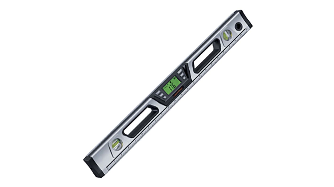 Laserliner 鱼雷型 气泡水平仪, 0.5 mm/m精度, 磁性, 2个玻璃管, 610 x 60 x 63mm, 铝框架