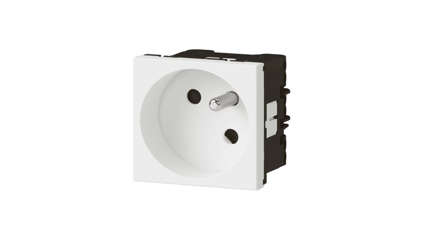 Legrand Mosaic White 1 Gang Plug Socket, 16A, Type E - French, Indoor Use