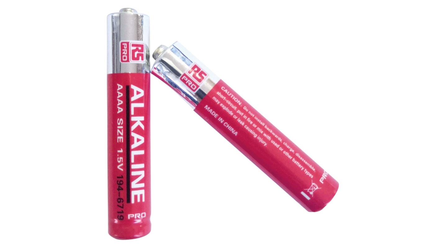 Batteria AAAA RS PRO, 1.5V, 600mAh, Alcalina